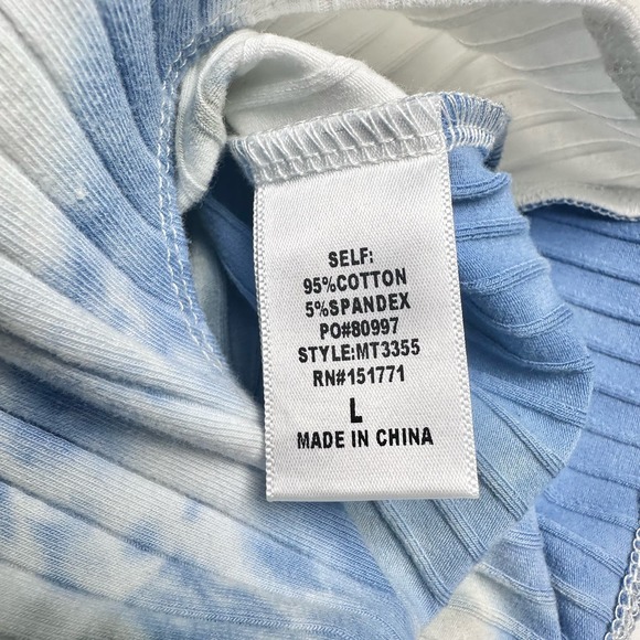 Le Lis | Women | Tie Dye Ribbed Texture Crotch Snap Body Suit | Large - Picture 7 of 10